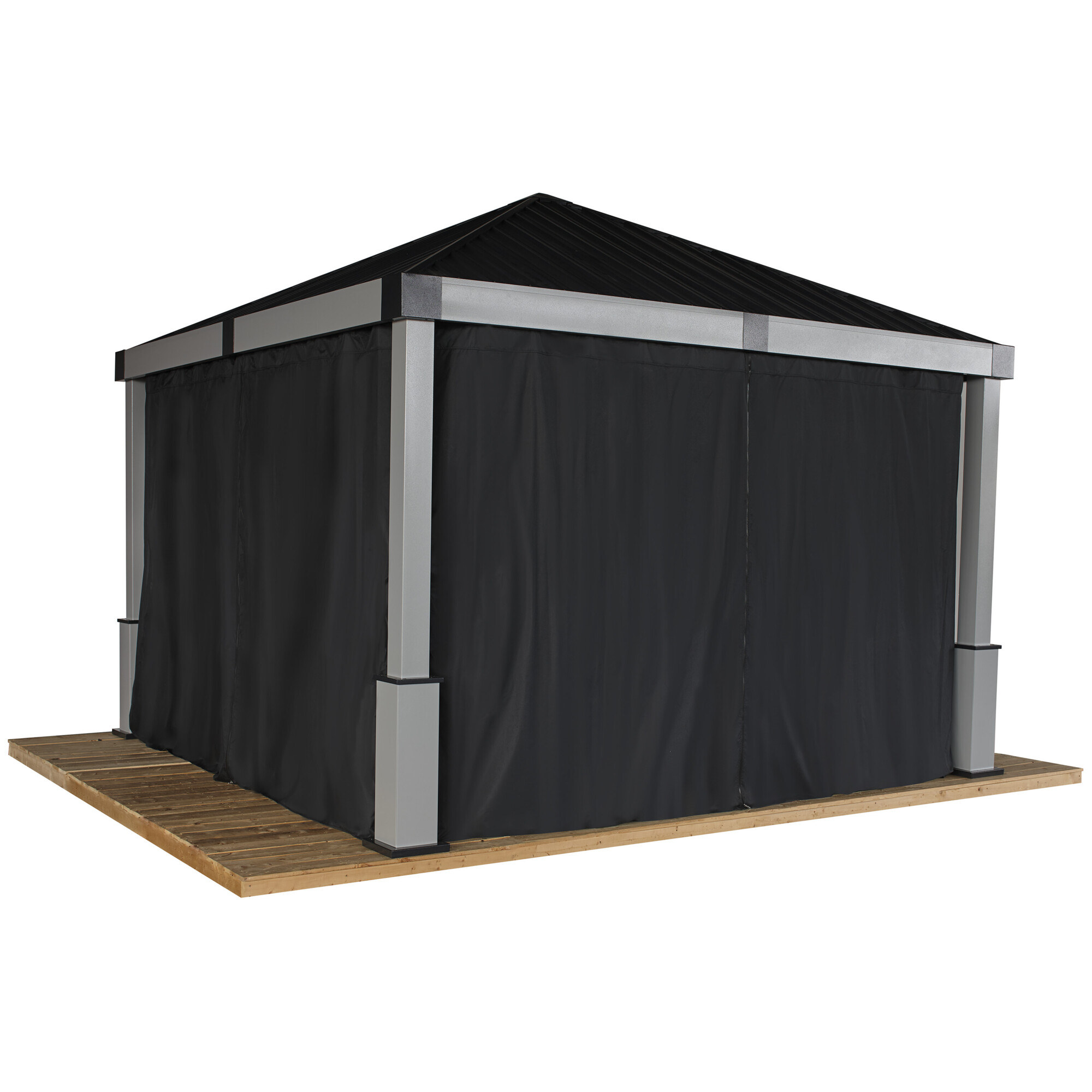 ShelterLogic Sojag Lena, Lena Black Spun Polyester Curtains 12ft. x 12ft., Color Black, Model# 135-9168938